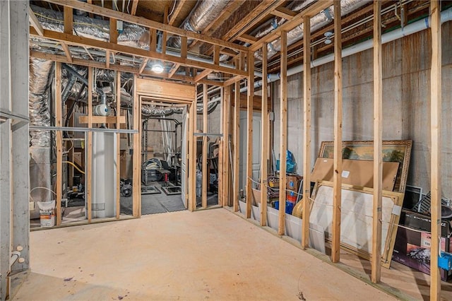 view of unfinished basement