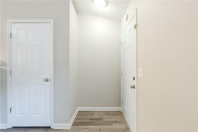 hall featuring light wood-type flooring