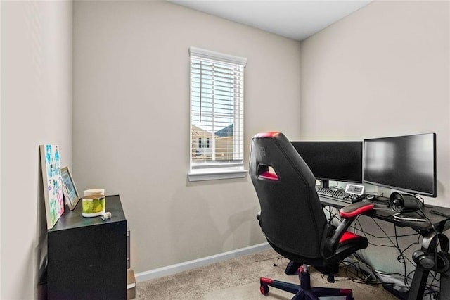 view of carpeted office