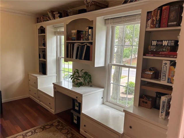 3641 Bramblewood Way, Marietta, GA 30062 - sitting room featuring dark wood-type flooring and crown molding