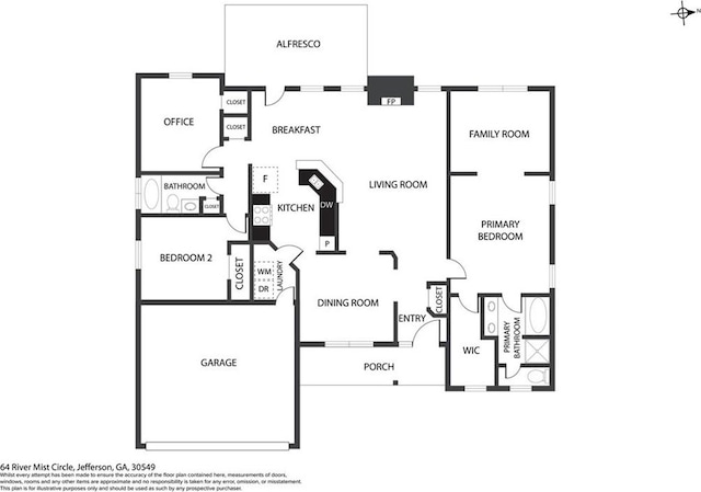 64 River Mist Cir, Jefferson, GA 30549 - view of property floor plan
