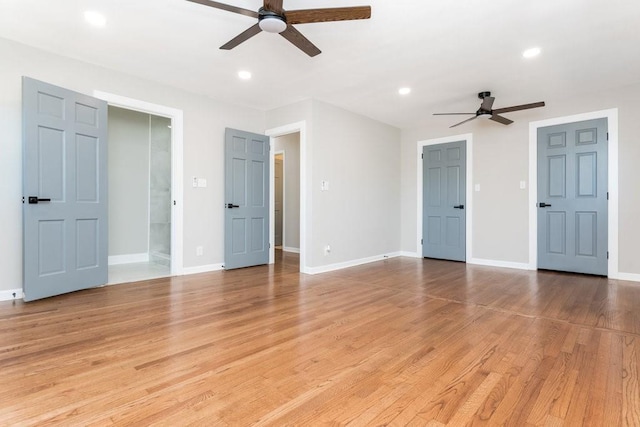 unfurnished bedroom featuring light wood-type flooring