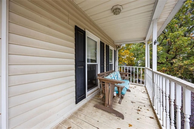 wooden deck with a porch