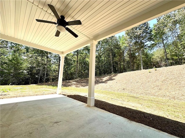 view of patio / terrace with a ceiling fan