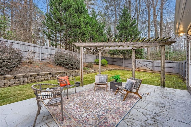 view of patio / terrace with a pergola