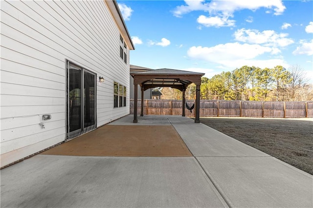 view of patio / terrace featuring a gazebo