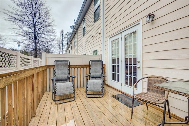 deck with french doors