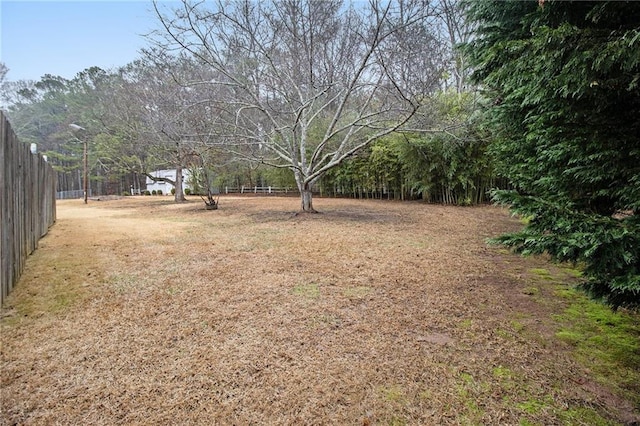 view of yard featuring fence