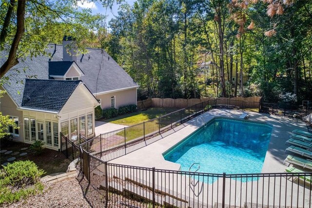 view of pool with a patio area