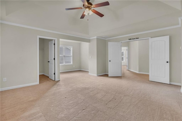 1354 Slate Bend Dr, Dacula, GA 30019 - unfurnished bedroom with ceiling fan, ornamental molding, and light carpet