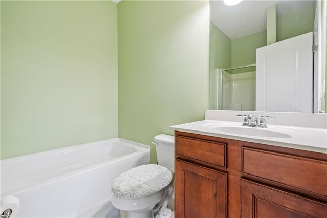 286 Blue Pointe Ct, Suwanee, GA 30024 - full bath with a bath, a shower with shower door, vanity, and toilet