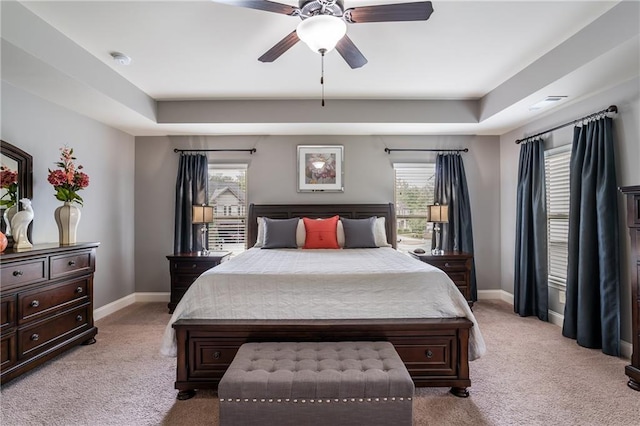 4305 Hunters Walk Way, Cumming, GA 30028 - bedroom with light carpet, baseboards, and ceiling fan