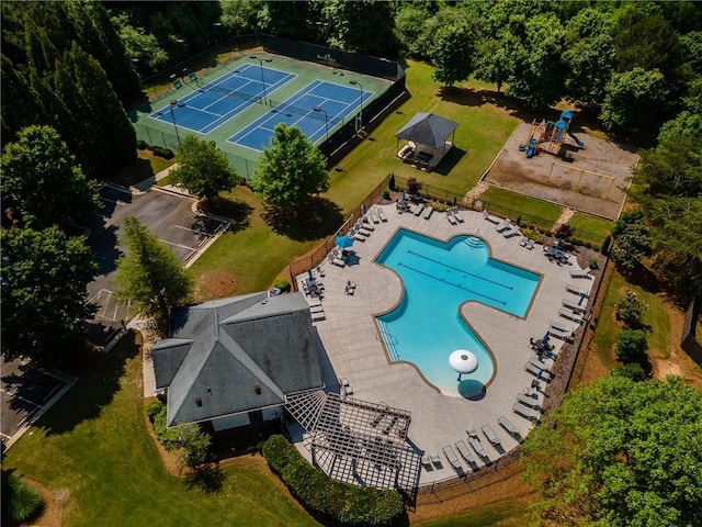 4305 Hunters Walk Way, Cumming, GA 30028 - aerial view of a pool
