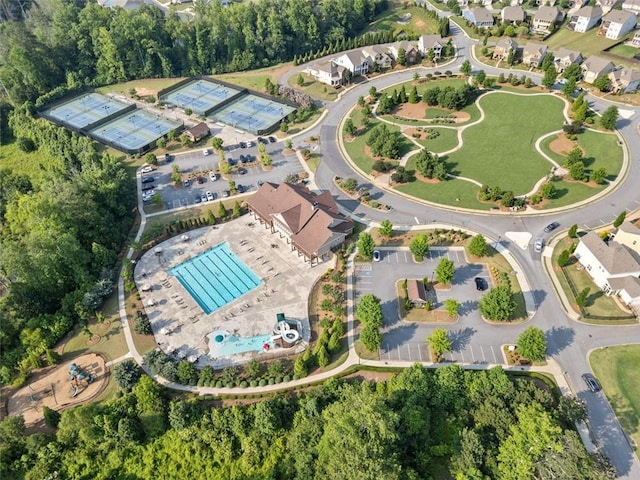 2385 Saddle Brook Trce, Cumming, GA 30040 - aerial view of property's location with a pool