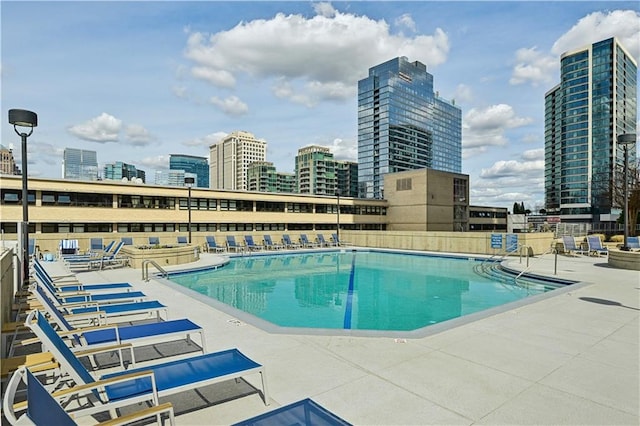 view of pool with a patio area