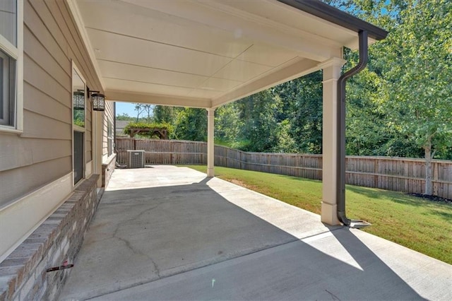 view of patio featuring central air condition unit