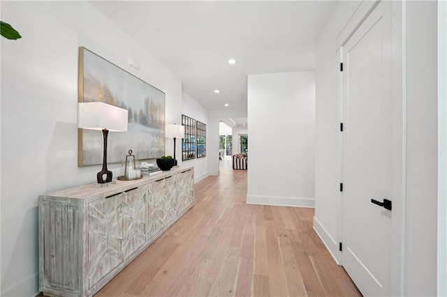 477 Michael Dr, Alpharetta, GA 30009 - hall with light wood-type flooring and recessed lighting