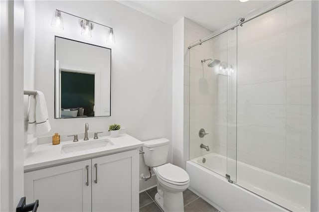 477 Michael Dr, Alpharetta, GA 30009 - full bath with vanity, bath / shower combo with glass door, and tile patterned floors