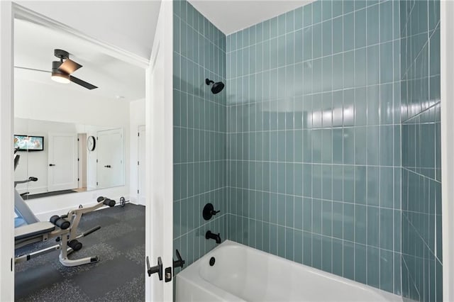 477 Michael Dr, Alpharetta, GA 30009 - full bathroom with tub / shower combination and ceiling fan