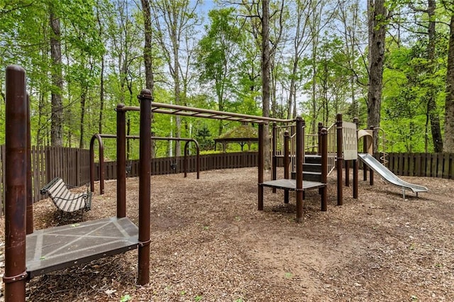 communal playground with fence