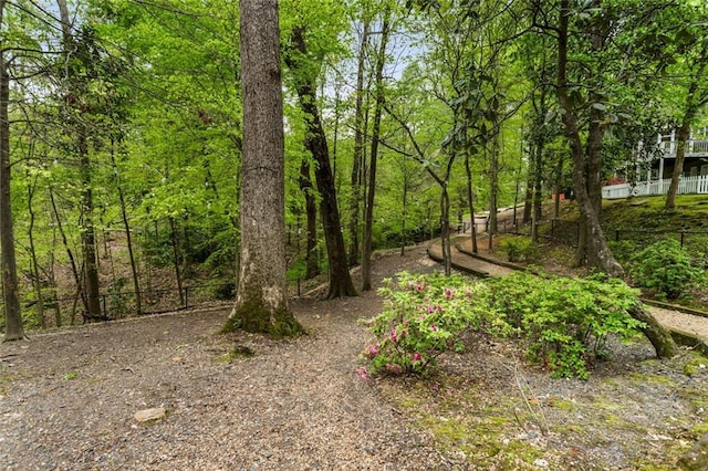 view of landscape with a view of trees