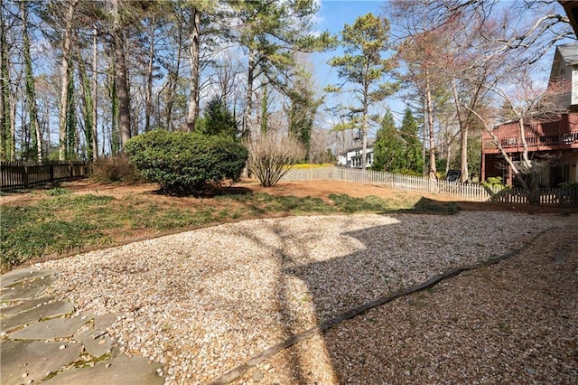 view of yard with fence