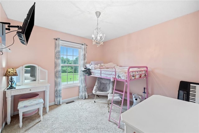 173 Cline Smith Rd NE, Cartersville, GA 30121 - bedroom featuring carpet and a chandelier