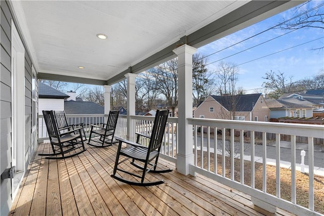 wooden deck featuring a porch