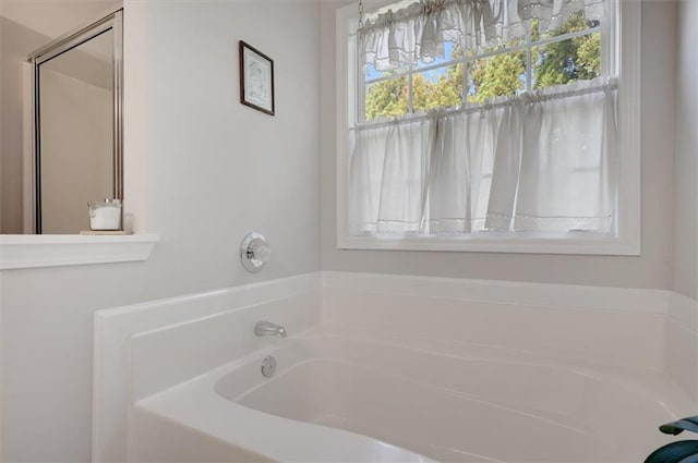 bathroom featuring a garden tub