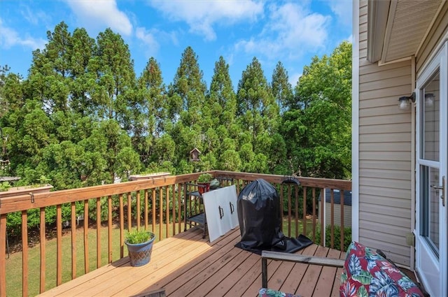 deck featuring area for grilling