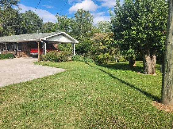 view of yard with a carport