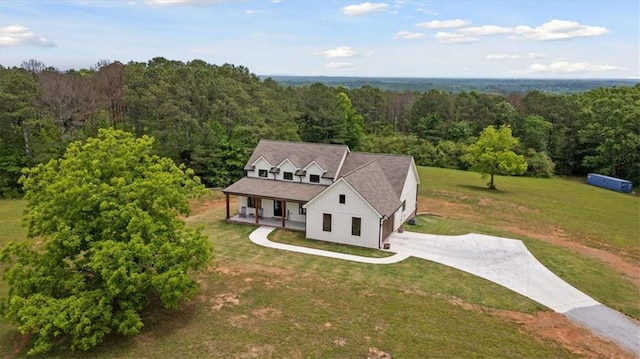 1423 Hillcrest Rd, Bowdon, GA 30108 - view from above of property with a heavily wooded area