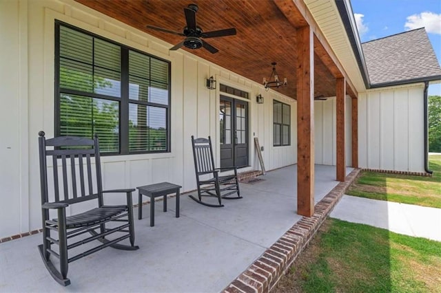 1423 Hillcrest Rd, Bowdon, GA 30108 - porch featuring ceiling fan