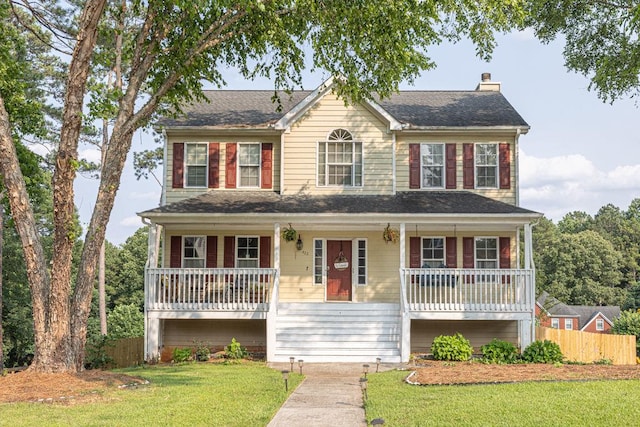 422 Inwood Trl, Lawrenceville, GA 30043 - view of front facade with a porch, a chimney, and a shingled roof