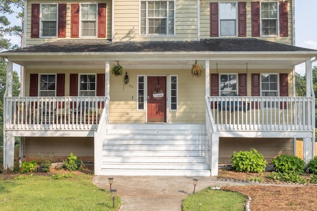 422 Inwood Trl, Lawrenceville, GA 30043 - view of front facade featuring covered porch and stairway