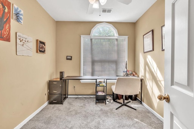 422 Inwood Trl, Lawrenceville, GA 30043 - office space featuring carpet floors, ceiling fan, and baseboards
