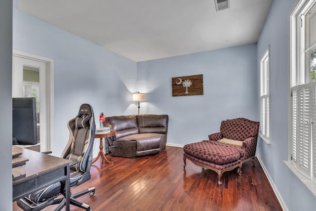 422 Inwood Trl, Lawrenceville, GA 30043 - office area with wood-type flooring and baseboards