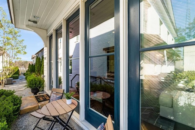 balcony featuring central AC unit