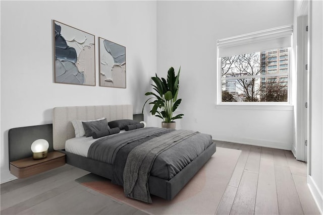 bedroom featuring light hardwood / wood-style flooring