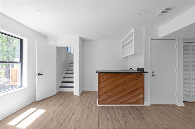 interior space featuring light wood-type flooring and a wealth of natural light