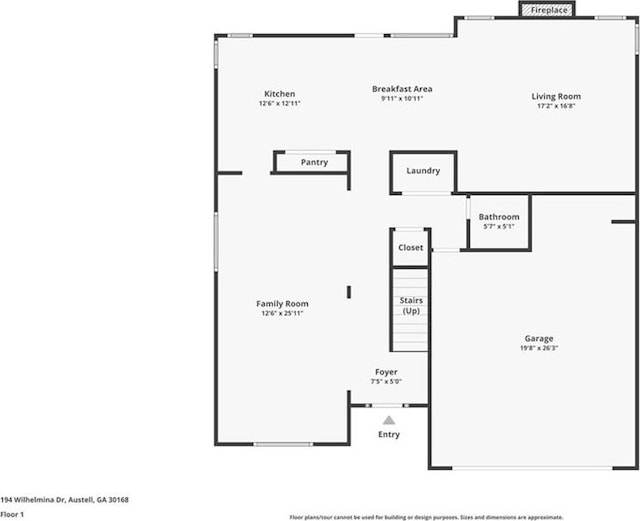 194 Wilhelmina Dr, Austell, GA 30168 - room layout