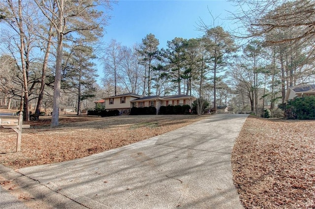 view of road featuring driveway