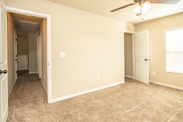 610 Sunflower Dr, Canton, GA 30114 - empty room featuring attic access, light carpet, a ceiling fan, and baseboards