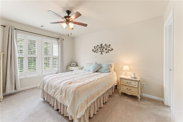 412 Mill Stream Way, Woodstock, GA 30188 - bedroom featuring baseboards, light colored carpet, and ceiling fan