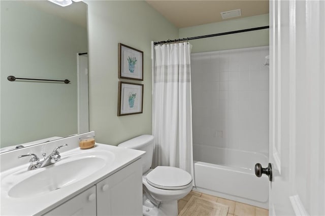 412 Mill Stream Way, Woodstock, GA 30188 - full bathroom with vanity, toilet, tile patterned floors, and shower / tub combo with curtain