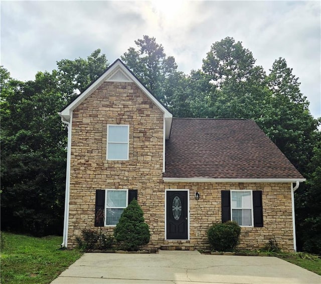 204 Twin Pines Ct, Dallas, GA 30132 - view of front of home featuring stone siding and roof with shingles