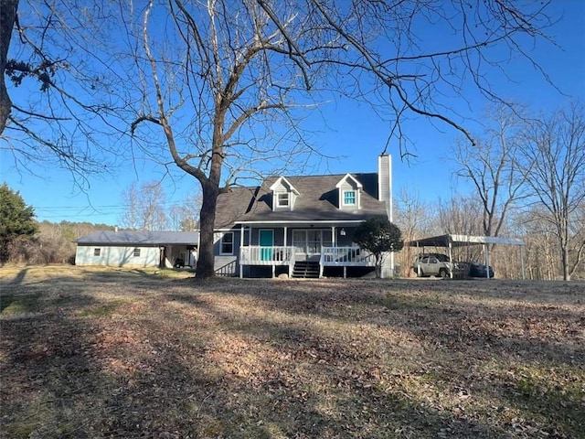 view of front of house featuring covered porch