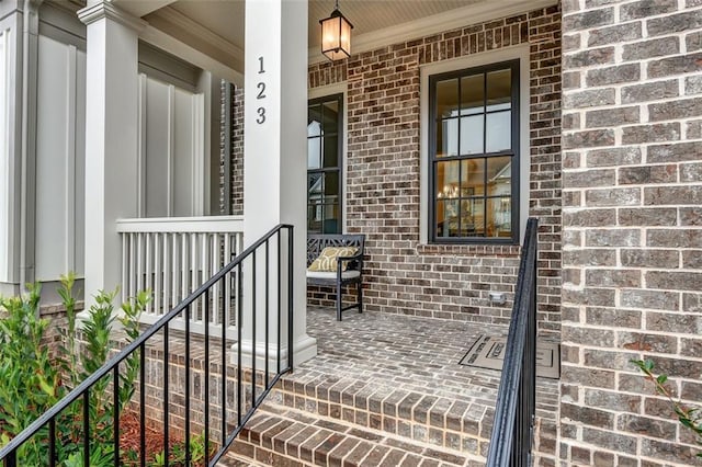 view of patio featuring a porch