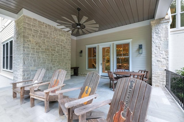 view of patio / terrace with ceiling fan