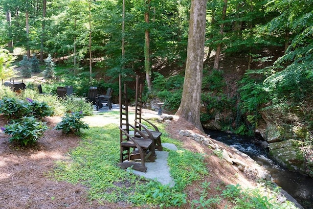 view of yard featuring a water view